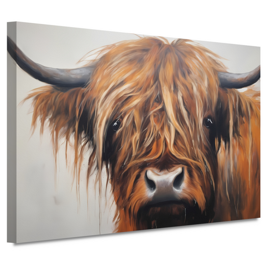 Kleurrijke Verbeelding van een Schotse Hooglander canvas