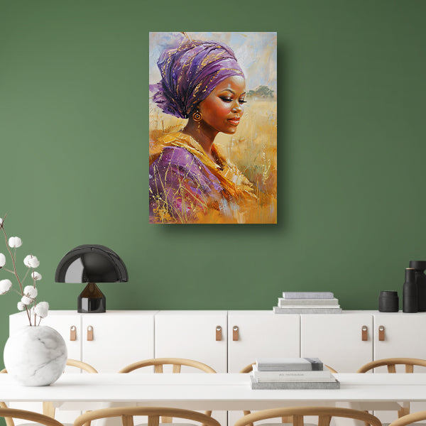 Realistisch schilderij van Afrikaanse vrouw poster