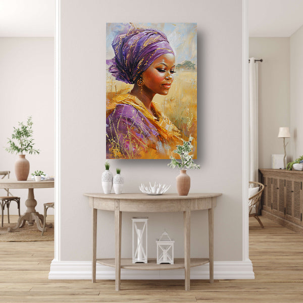 Realistisch schilderij van Afrikaanse vrouw poster
