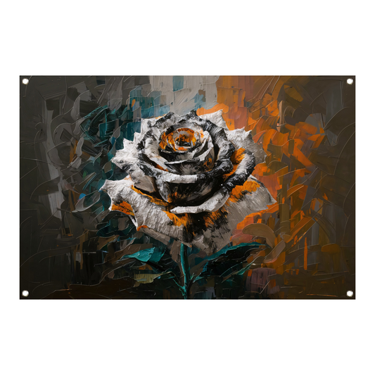 Abstracte Explosie van Oranje en Wit tuinposter
