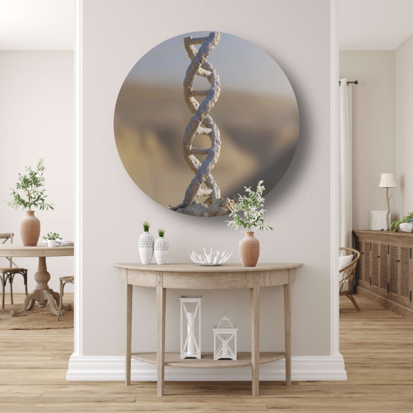 DNA-structuur op steen aluminium muurcirkel