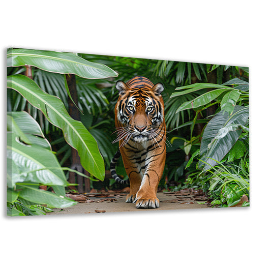 Realistisch schilderij van tijger in jungle canvas
