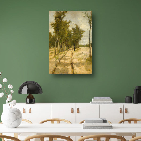 De Torenlaan te Laren - Anton Mauve canvas met baklijst