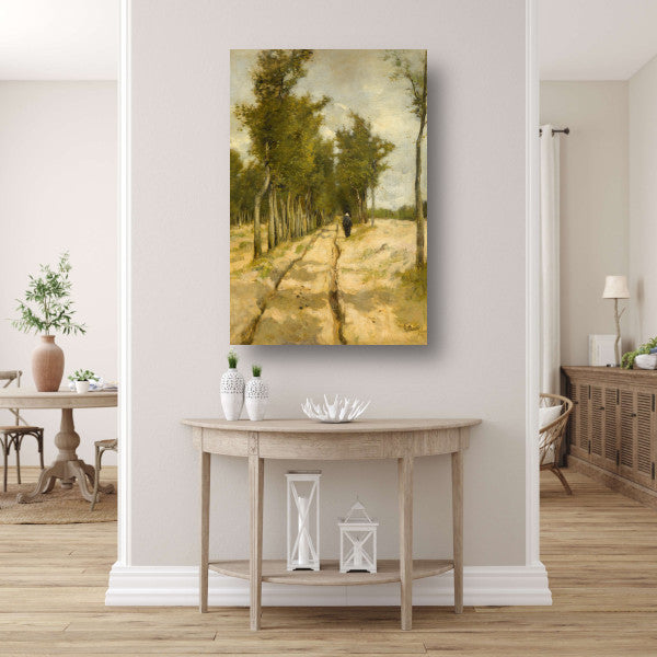 De Torenlaan te Laren - Anton Mauve canvas met baklijst