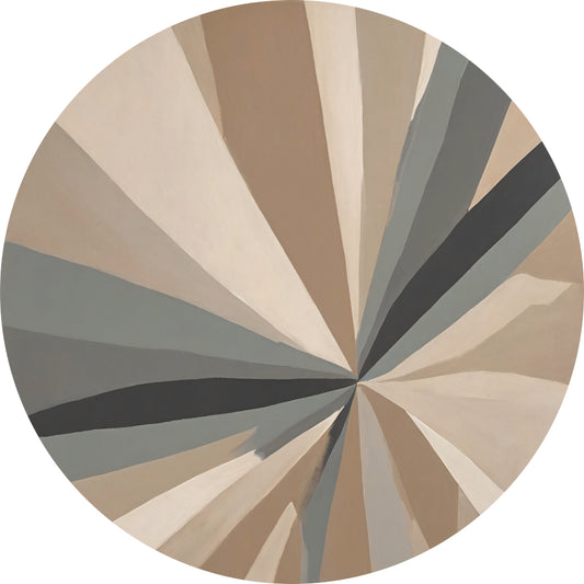 Abstracte Symmetrie in Monochromatische Harmonie aluminium muurcirkel