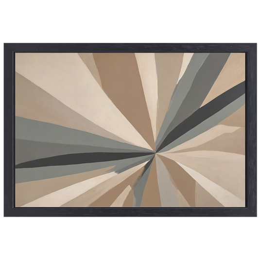 Abstracte Symmetrie in Monochromatische Harmonie canvas met baklijst