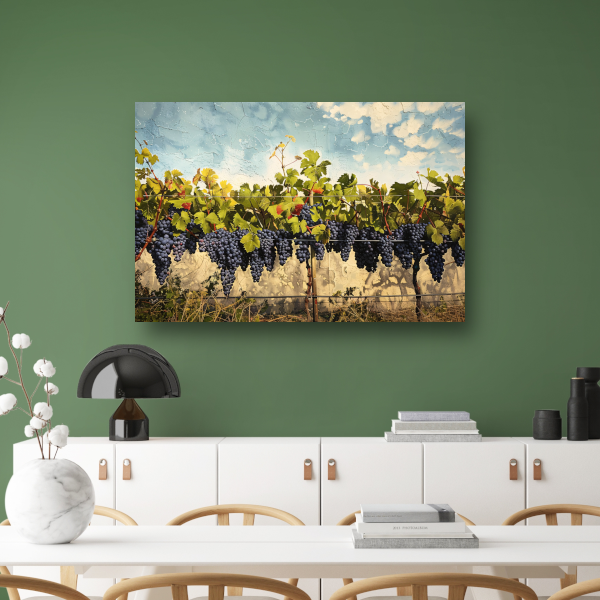 Wijngaard onder een helderblauwe lucht canvas