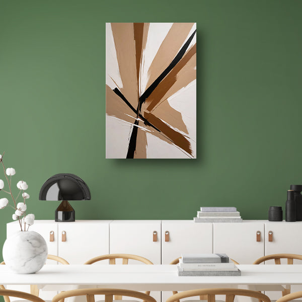 Dynamische Monochrome Abstractie met Diepte canvas