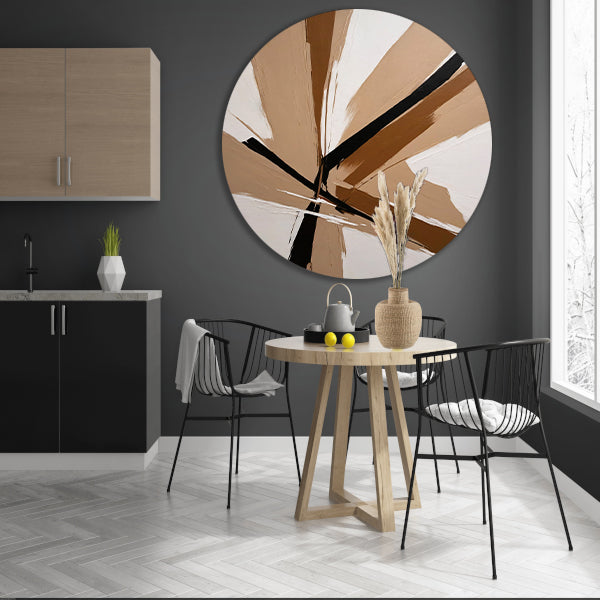 Dynamische Monochrome Abstractie met Diepte forex muurcirkel