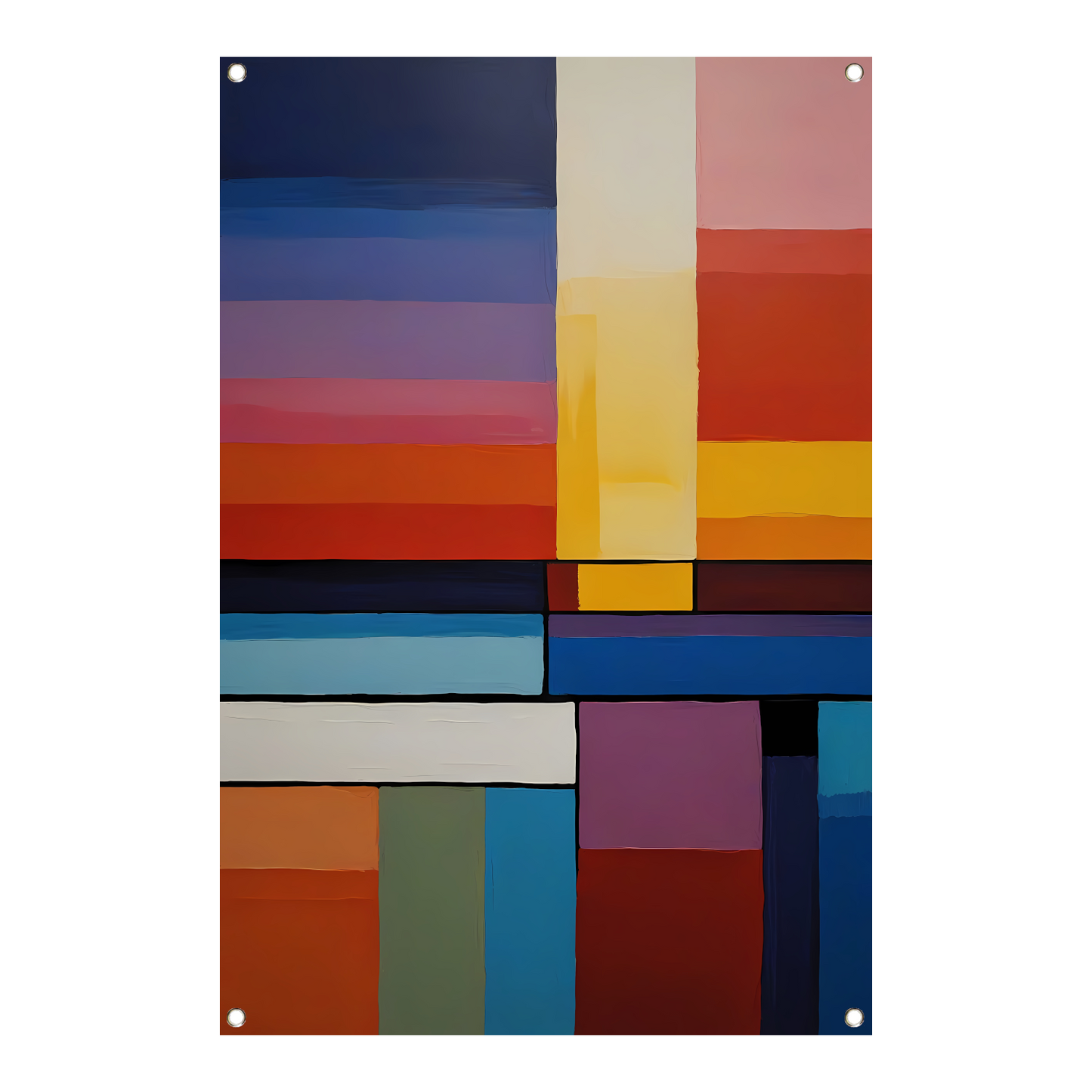 Abstracte symfonie van gekleurde vlakken tuinposter