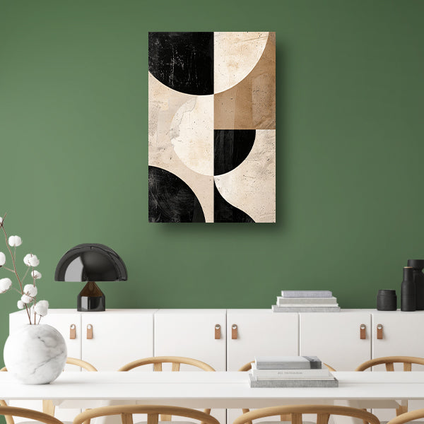 Minimalistische Abstractie van Zwart-Witte Tinten canvas