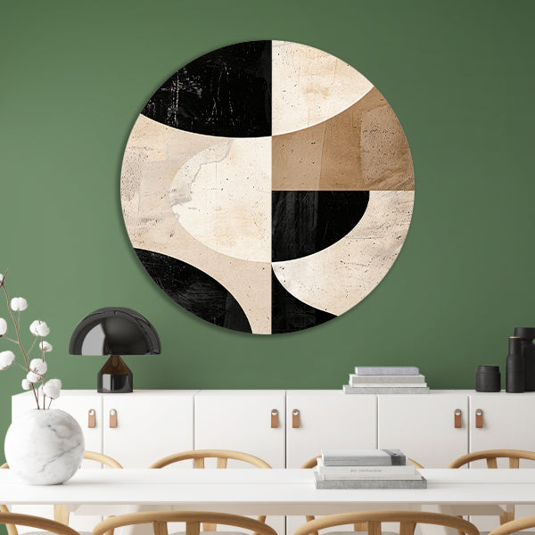 Minimalistische Abstractie van Zwart-Witte Tinten forex muurcirkel