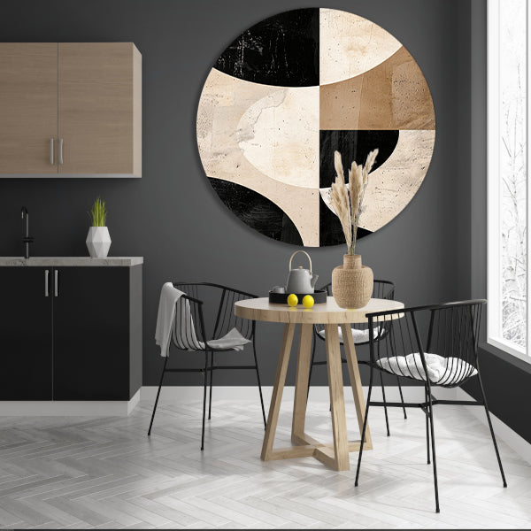 Minimalistische Abstractie van Zwart-Witte Tinten forex muurcirkel