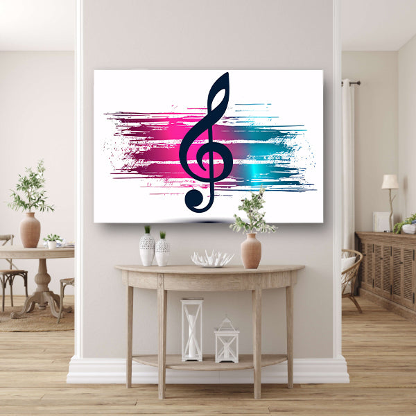Moderne muzieknoot met kleurrijke abstractie acrylglas