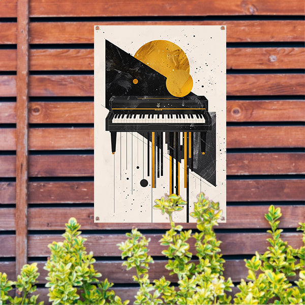 Abstract Piano in Minimalistisch Stijl tuinposter