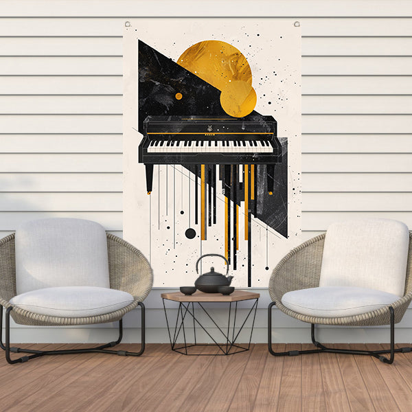 Abstract Piano in Minimalistisch Stijl tuinposter