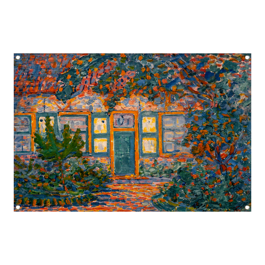 Kleine huis in de zon - Piet Mondriaan tuinposter