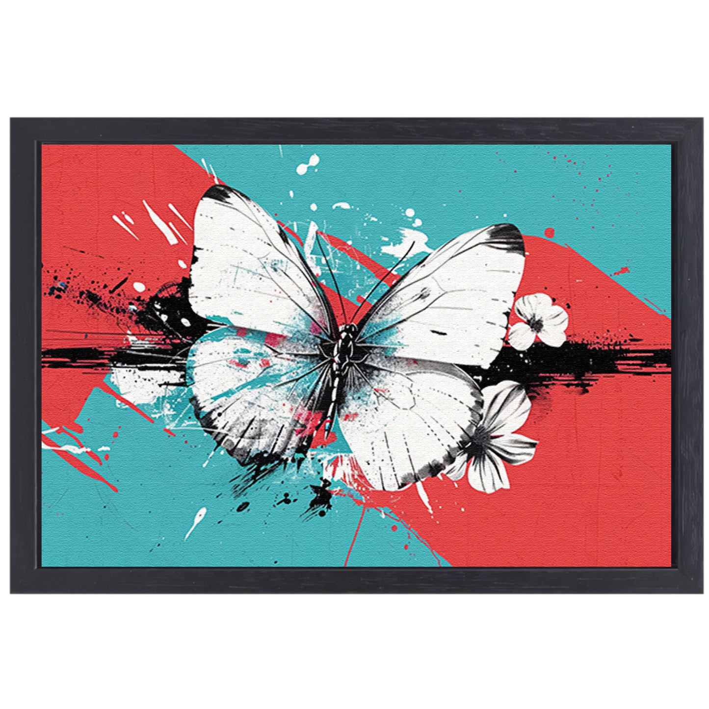 Abstracte moderne vlinder kunst aan de muur canvas met baklijst