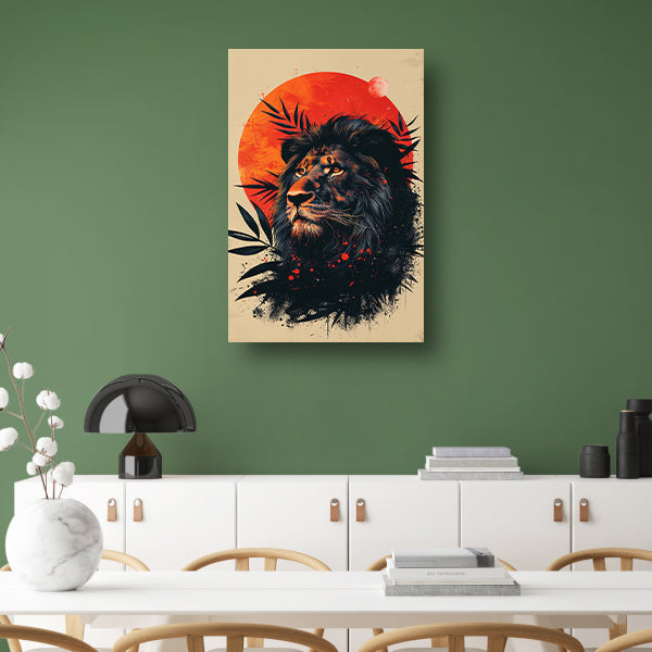 Portret van een leeuw in de schemering canvas