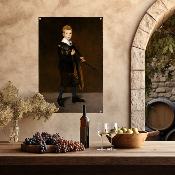Jongen met een zwaard - Édouard Manet tuinposter