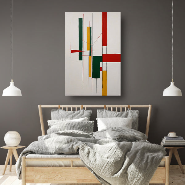 Dynamische Abstractie met Primaire Kleuren canvas
