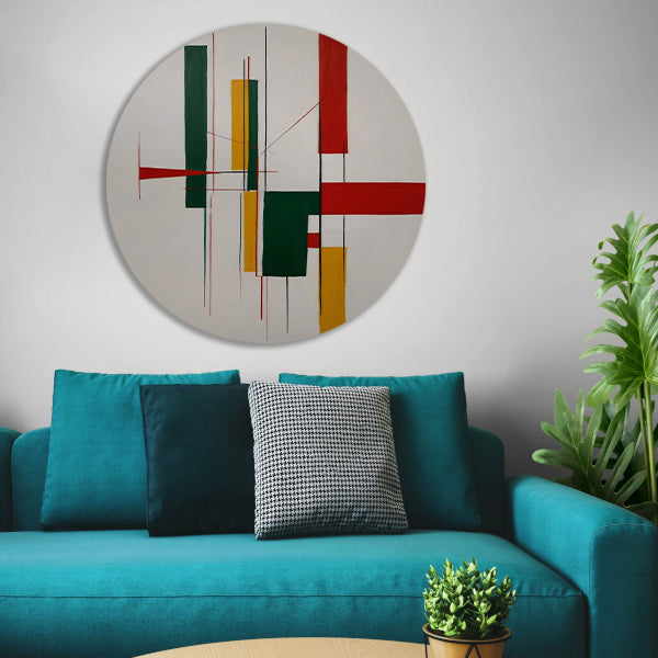Dynamische Abstractie met Primaire Kleuren forex muurcirkel