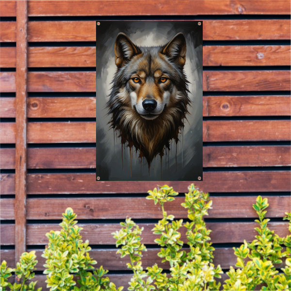 De Majestueuze Blik van een Wolf tuinposter