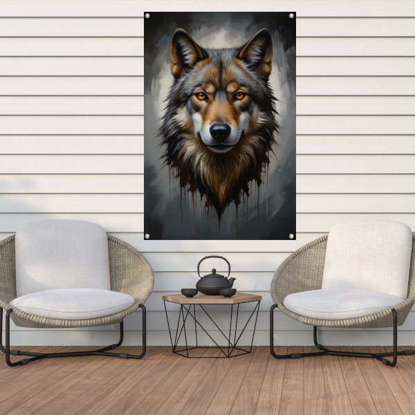 De Majestueuze Blik van een Wolf tuinposter