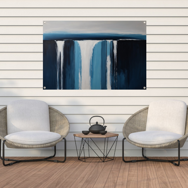 Abstracte Visie van een Serene Waterval tuinposter