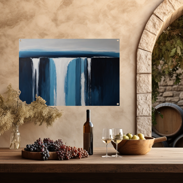 Abstracte Visie van een Serene Waterval tuinposter