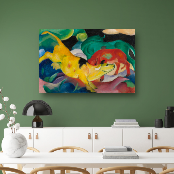Koeien Rood Groen Geel - Franz Marc poster