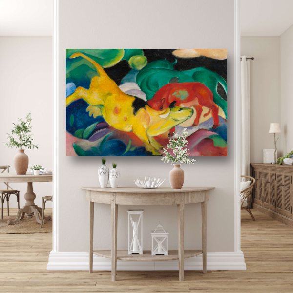 Koeien Rood Groen Geel - Franz Marc poster