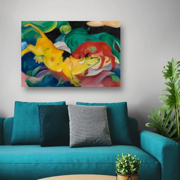 Koeien Rood Groen Geel - Franz Marc poster