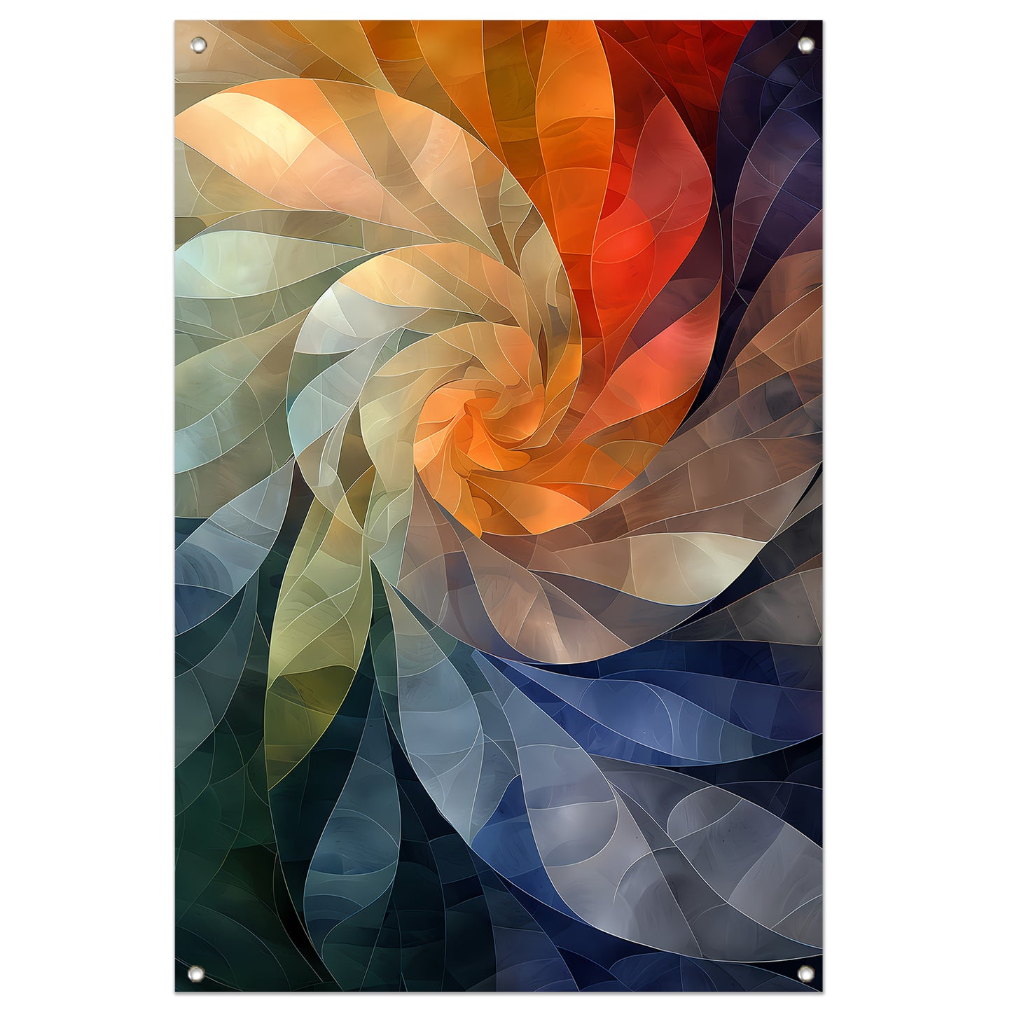 Abstract Kleurenspiraal in Levendige Tinten tuinposter