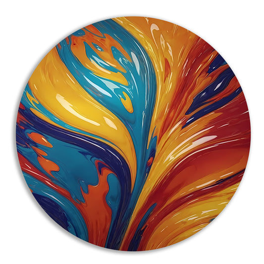 Dans van Kleuren in Abstracte Harmonie aluminium muurcirkel