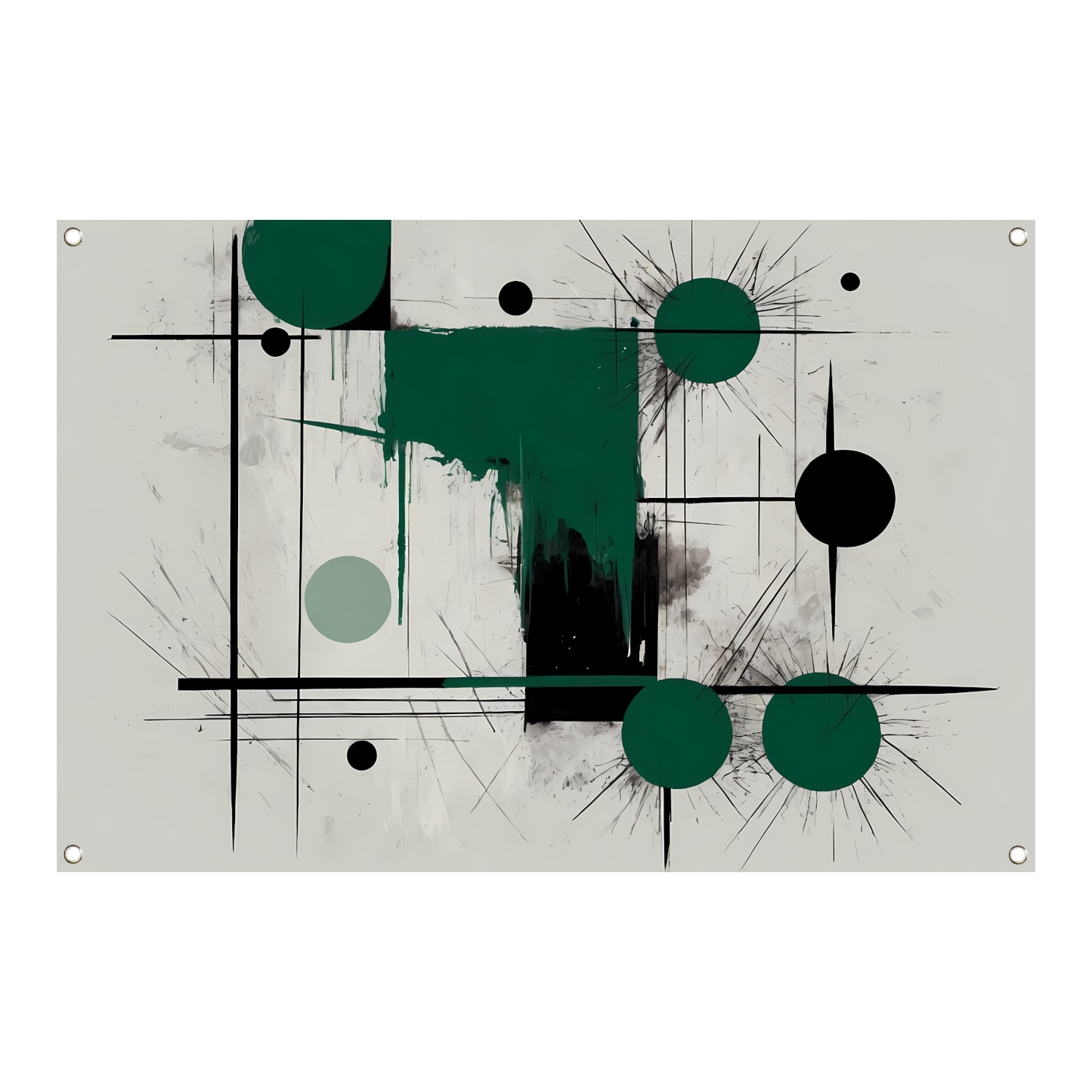Minimalistische abstracte geometrie met groen tuinposter