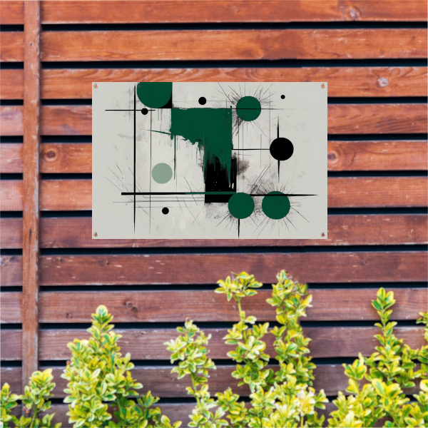 Minimalistische abstracte geometrie met groen tuinposter