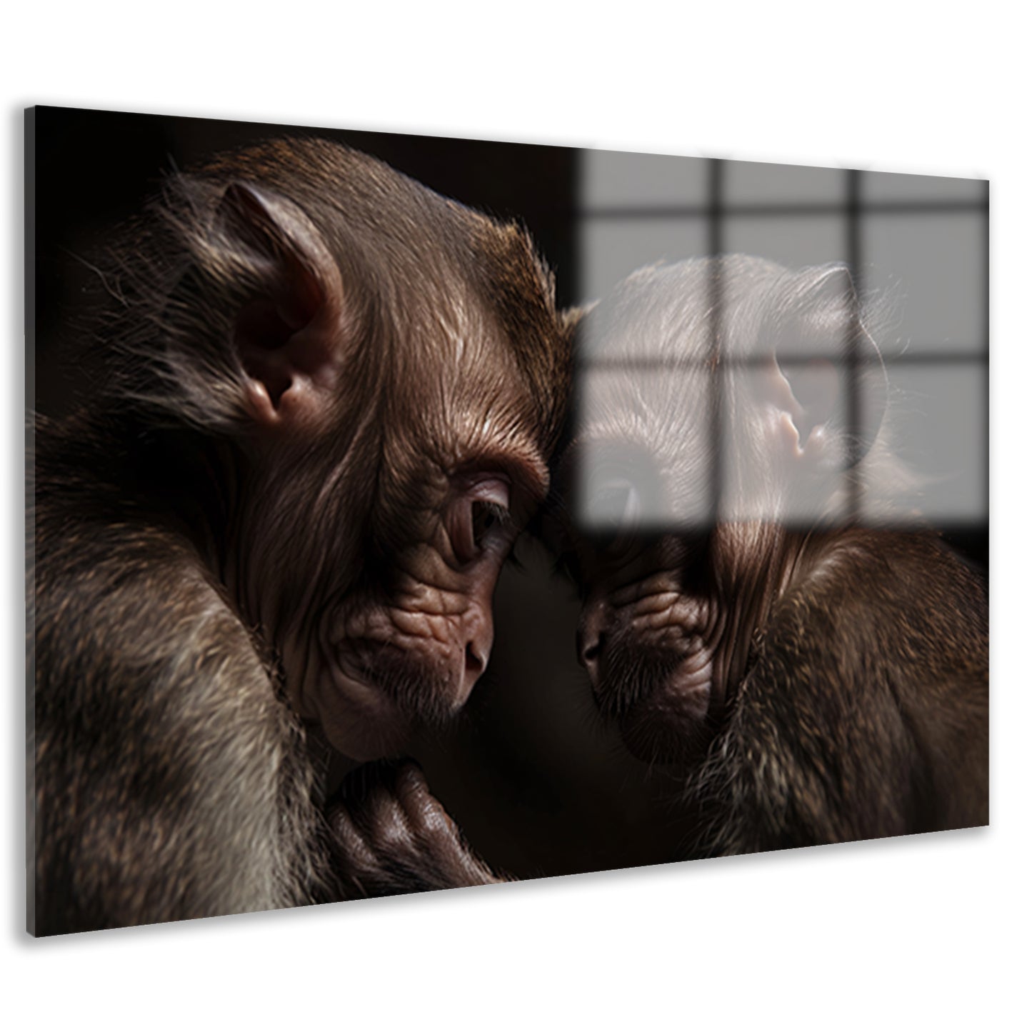 Twee apen in intieme omhelzing acrylglas