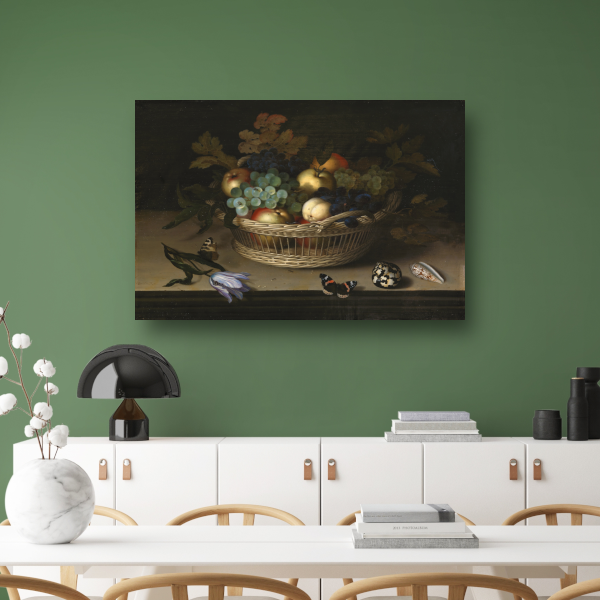 Stilleven met fruitmand - Balthasar van der Ast canvas