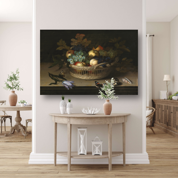 Stilleven met fruitmand - Balthasar van der Ast canvas