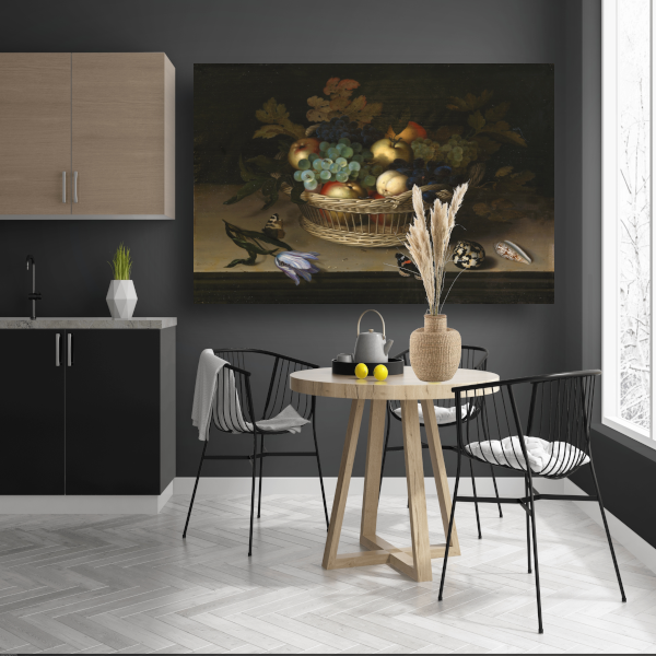 Stilleven met fruitmand - Balthasar van der Ast canvas