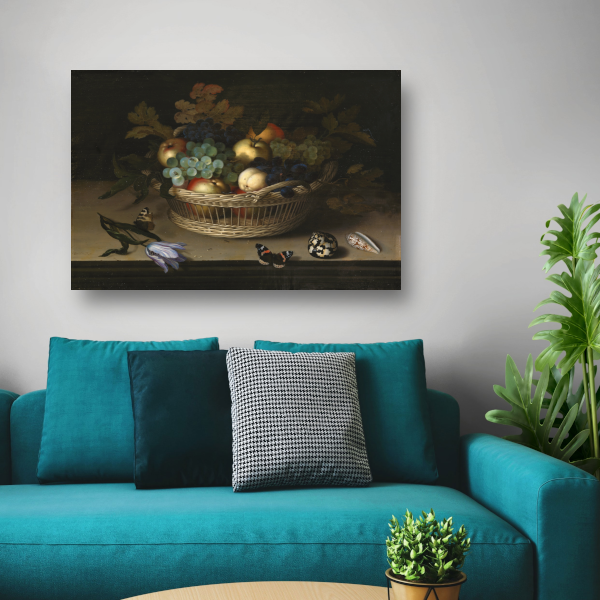 Stilleven met fruitmand - Balthasar van der Ast canvas