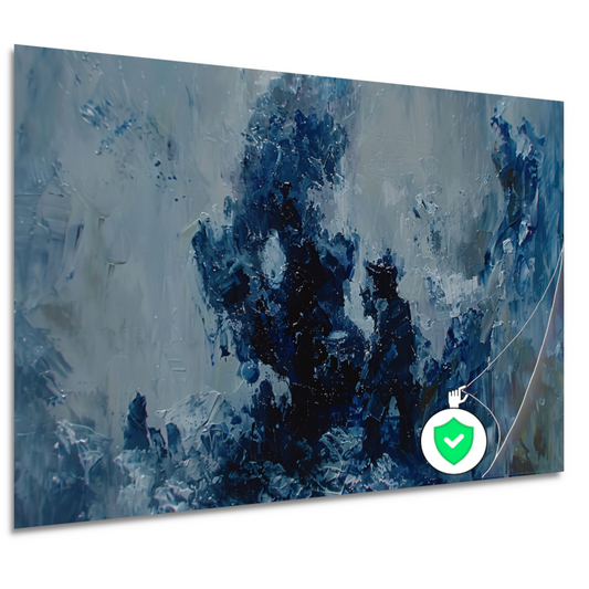 Blauwe lijnen compositie poster