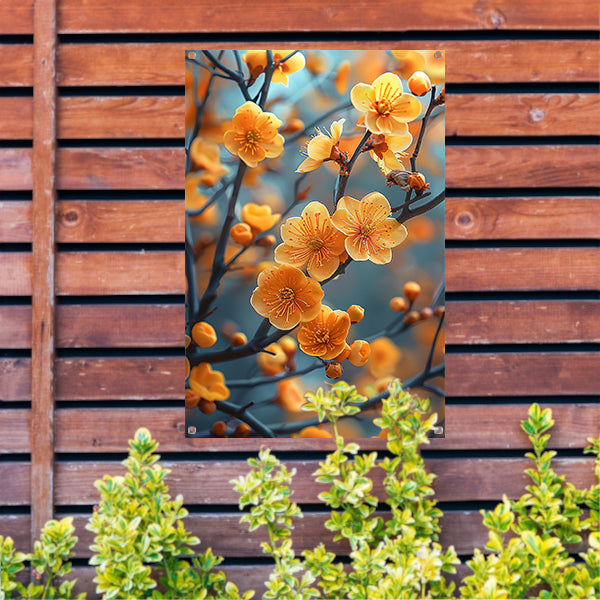 Zonnebloemen op een Tak tuinposter