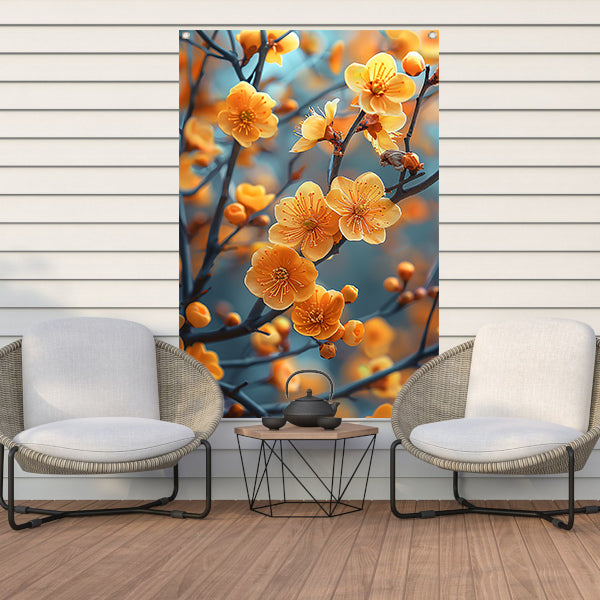 Zonnebloemen op een Tak tuinposter