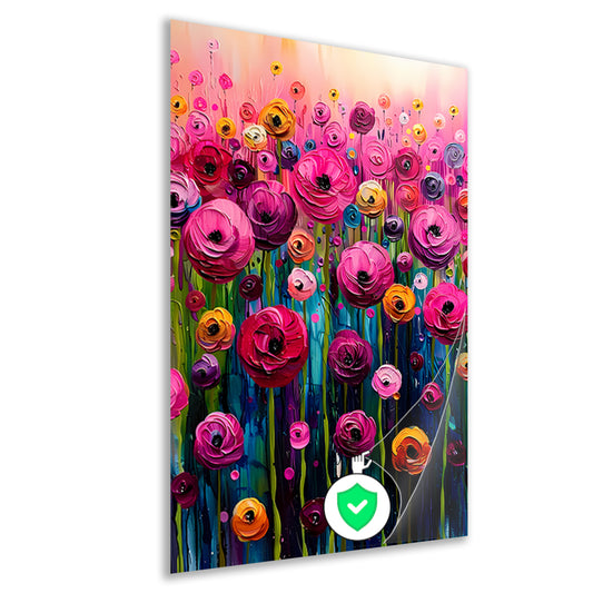 Levendige abstracte bloemenpracht in kleur poster