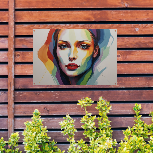 Kleurrijke Vrouwelijke Gratie in Moderne Kunst tuinposter