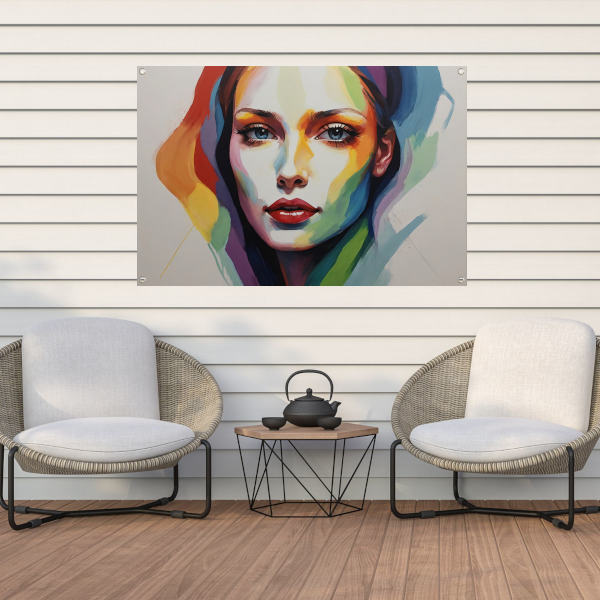 Kleurrijke Vrouwelijke Gratie in Moderne Kunst tuinposter