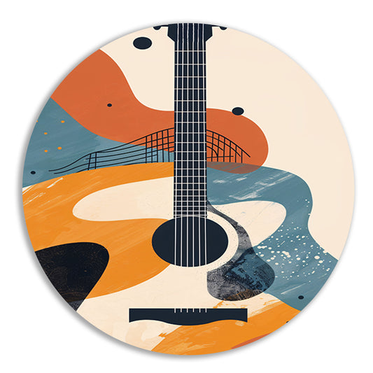 Abstract Gitaar in Warme Kleuren forex muurcirkel