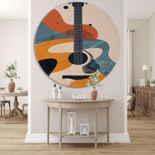 Abstract Gitaar in Warme Kleuren forex muurcirkel